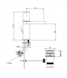 Змішувач для раковини одноважеля RESP ITALIA хром 280.352 / А