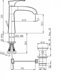 Змішувач для раковини одноважеля RESP GIOTTO 240.352 / А