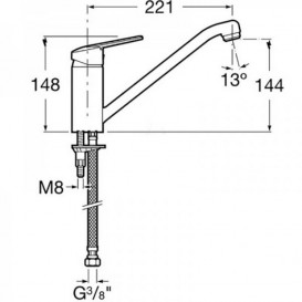 Змішувач для раковини одноважеля Roca Victoria-N латунь хром A5A8925C00