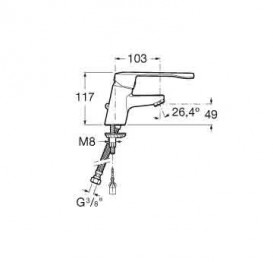 Змішувач для раковини одноважеля Roca Victoria Pro латунь хром A5A3123C00