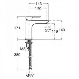 Змішувач для раковини одноважеля Roca L20 L латунь хром A5A3B09C00