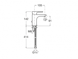 Смеситель для раковины однорычажный Roca L20 XL латунь хром A5A3J09C00