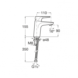 Змішувач для раковини одноважеля Roca Atlas латунь хром A5A3290C00