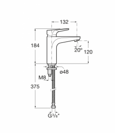 Смеситель для раковины однорычажный Roca Atlas латунь хром A5A3990C00