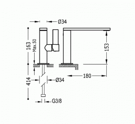 Смеситель для раковины однорычажный Tres Project-Tres хром 21120501