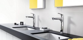 Смеситель для раковины однорычажный высокий с донным клапаном Hansgrohe коллекция Focus хром 31658000