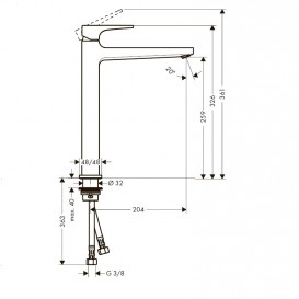 Смеситель для раковины однорычажный высокий Hansgrohe коллекция Metropol хром 74512000