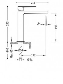 Смеситель для раковины однорычажный высокий Tres Class хром 20510303