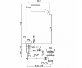 Смеситель для раковины однорычажный высокий Paffoni Light хром LIG 085 CR