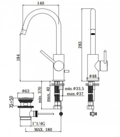 Смеситель для раковины однорычажный высокий Paffoni Light хром LIG 077 CR