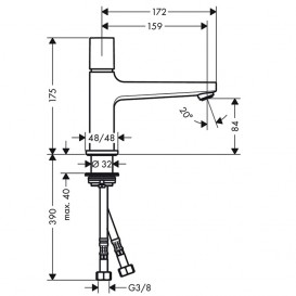 Змішувач для раковини одновентільний Hansgrohe колекція Metropol хром 32570000