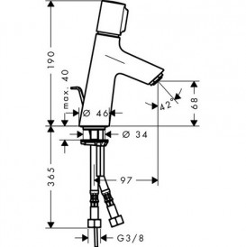 Змішувач для раковини одновентільний Hansgrohe колекція Talis S хром 72040000