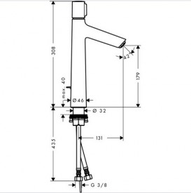 Змішувач для раковини одновентільний високий Hansgrohe колекція Talis S 72045000