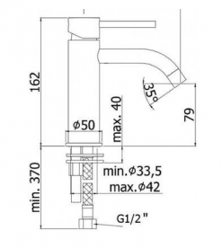 Змішувач для раковини PAFFONI білий матовий LIG 071 BO