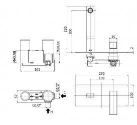 Змішувач для раковини Paffoni Effe латунь хром EF 105 CR