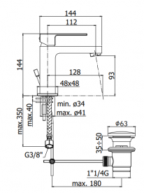 Смеситель для раковины Paffoni Elle однорычажный черный матовый EL 071 NO