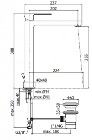 Смеситель для раковины Paffoni Elle однорычажный черный матовый EL 085 NO