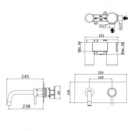 Змішувач для раковини Paffoni Light чорний матовий LIG 103 NO/M