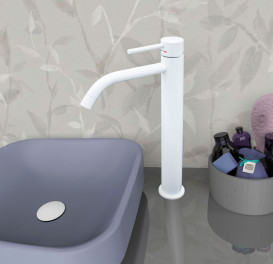Смеситель для раковины Paffoni Light однорычажный с донным клапаном Clic-Clac белый матовый LIG081KBO