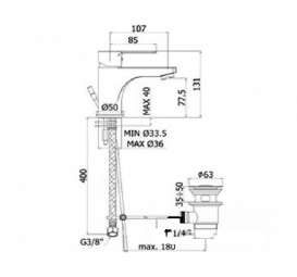 Смеситель для раковины Paffoni Red RED 075 CR-EWS