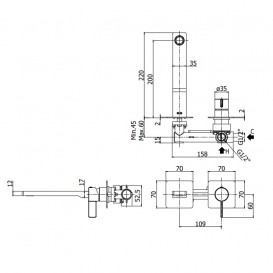 Смеситель для раковины Paffoni Rock однорычажный настенный хром RO 105 CR 70