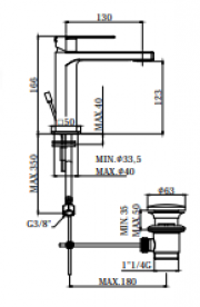 Смеситель для раковины Paffoni Tango с донным клапаном - TA 075 CR