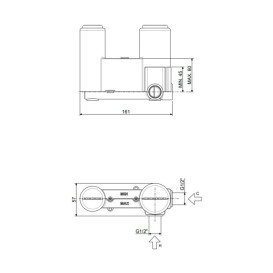Смеситель для раковины Paffoni Tilt однорычажный настенный сталь TI106ST