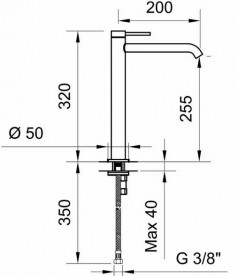 Смеситель для раковины Ponsi Stilox однорычажный матовая нержавеющая сталь BTSTLXLA03