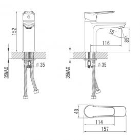 Смеситель для раковины Primera Topic однорычажный хром 10110020