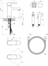 Смеситель для раковины Ravak Chrome CR 112.01 однорычажный с гигиеническим душем глянцевый хром X070167