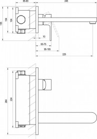 Смеситель для раковины Ravak Chrome настенный однорычажный черный X070430