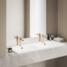 Смеситель для раковины Ravak Eleganta BeCool однорычажный розовое золото матовое X070413