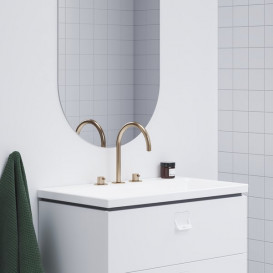 Смеситель для раковины Ravak Espirit двухрычажный на 3 отверстия розовое золото матовое X070349