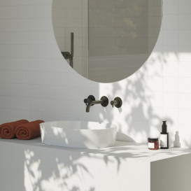 Смеситель для раковины Ravak Espirit настенный двухрычажный графит матовый X070313