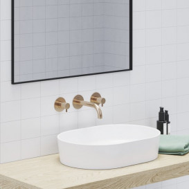 Смеситель для раковины Ravak Espirit настенный двухрычажный розовое золото матовое X070350