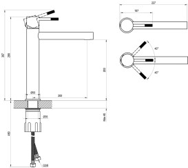 Смеситель для раковины Ravak Nox NX 015 однорычажный графит матовый X070696
