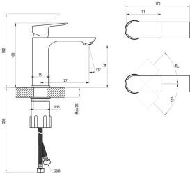 Смеситель для раковины Ravak Plan PN 014.00 однорычажный матовый черный X070512