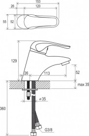 Смеситель для раковины Ravak Rosa RS 012.00 однорычажный хром X070022