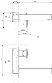 Змішувач для раковини Ravak Spring SG 019.00 настінний одноважільний білий матовий X070568