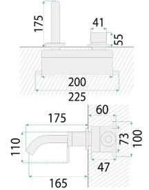Змішувач для раковини Rea Argon настінний одноважільний золото REA-B7809