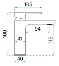 Змішувач для раковини Rea Argus одноважільний хром REA-B6208