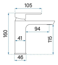 Смеситель для раковины Rea Argus однорычажный черный REA-B6210