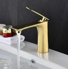 Смеситель для раковины Rea Berg однорычажный золотой REA-B2041