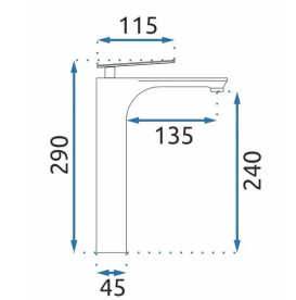 Смеситель для раковины Rea Berg однорычажный золотой REA-B2042