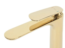 Смеситель для раковины Rea Berg однорычажный золотой REA-B2042