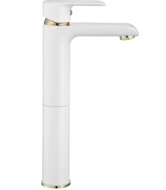 Змішувач для раковини Rea Bloom одноважільний білий/золото REA-B9931