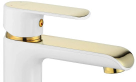 Смеситель для раковины Rea Bloom однорычажный белый/золото REA-B9919