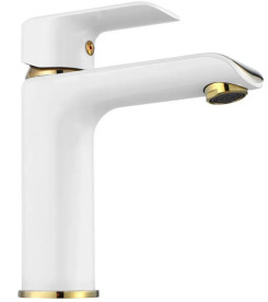 Змішувач для раковини Rea Bloom одноважільний білий/золото REA-B9919