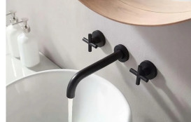 Змішувач для раковини Rea Exit настінний двовентильний чорний REA-B8000