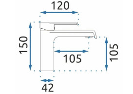 Змішувач для раковини Rea Hass одноважільний хром REA-B6206